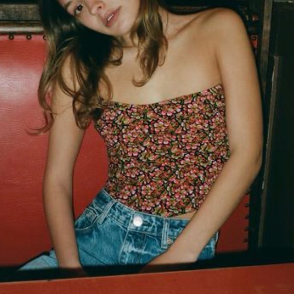 Zara Floral Corset - Pink and Green